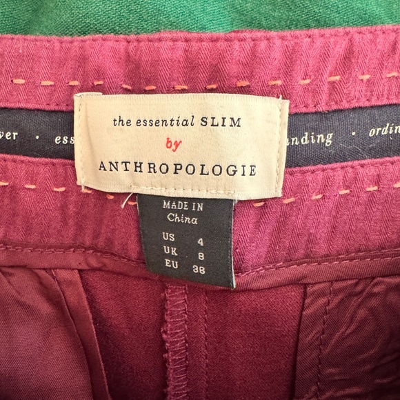 Anthropology Red w Orange Stripe Slim Pant - 4 - Picture 5 of 7